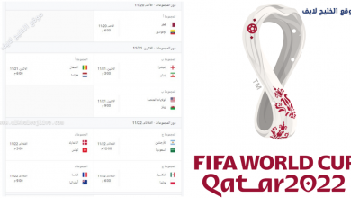 schedule of the 2022 Qatar World
