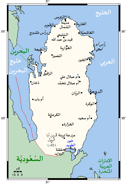 قطر على الخريطة